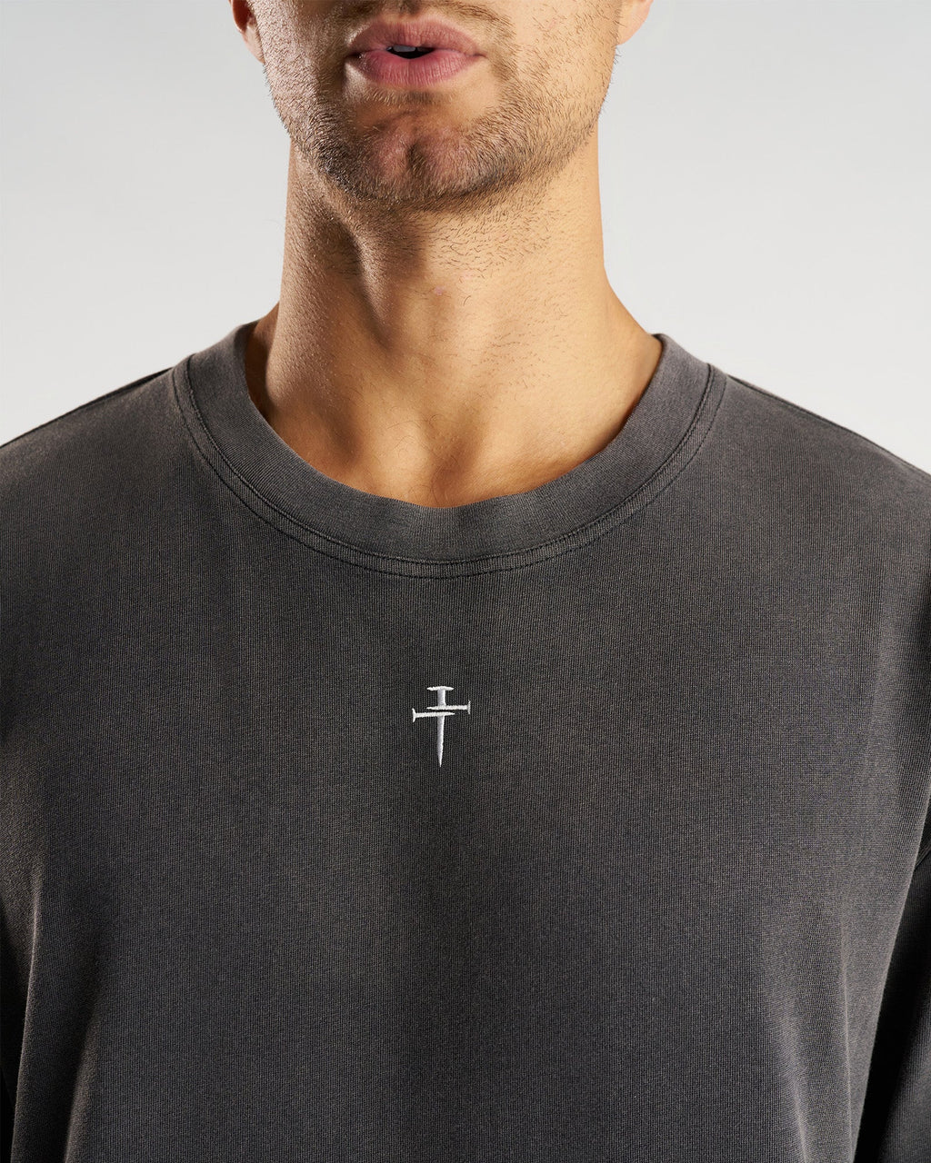Heavyweight Cotton Oversized Long Sleeve "FHG" - Acid Wash