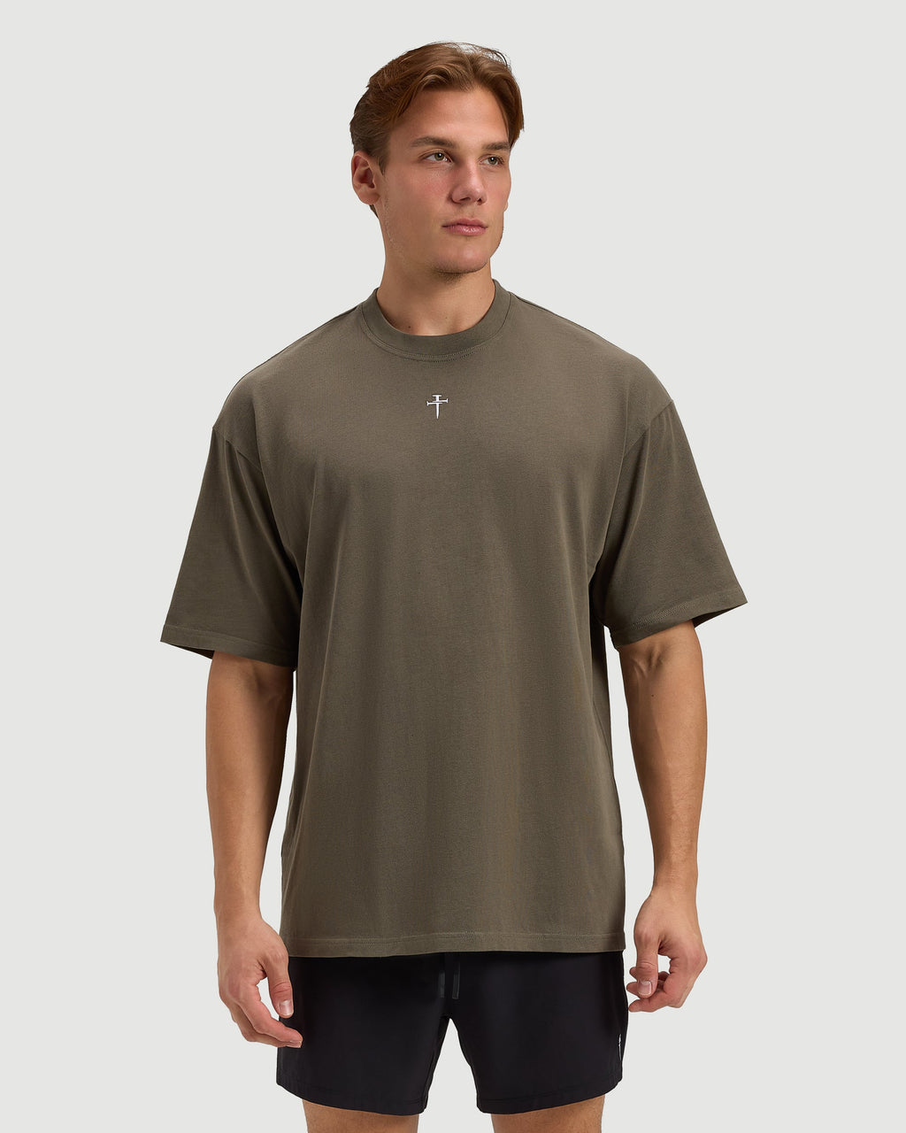 Heavyweight Cotton Oversized Tee "FHG" - Sage