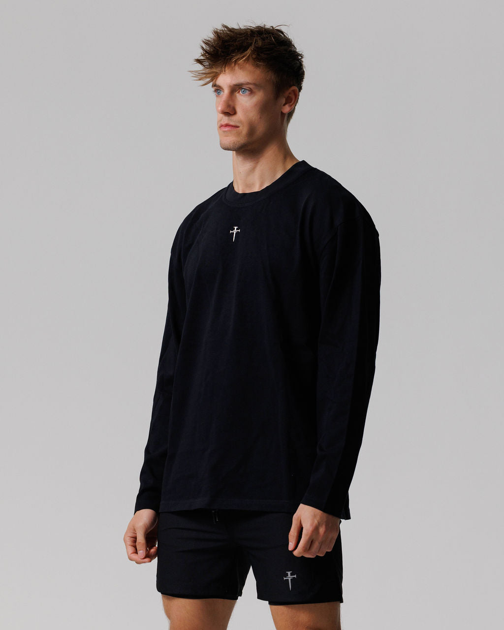 Heavyweight Cotton Oversized Long Sleeve - Black