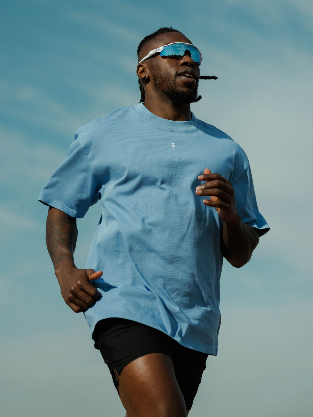 Heavyweight Cotton Oversized Tee - Sky Blue