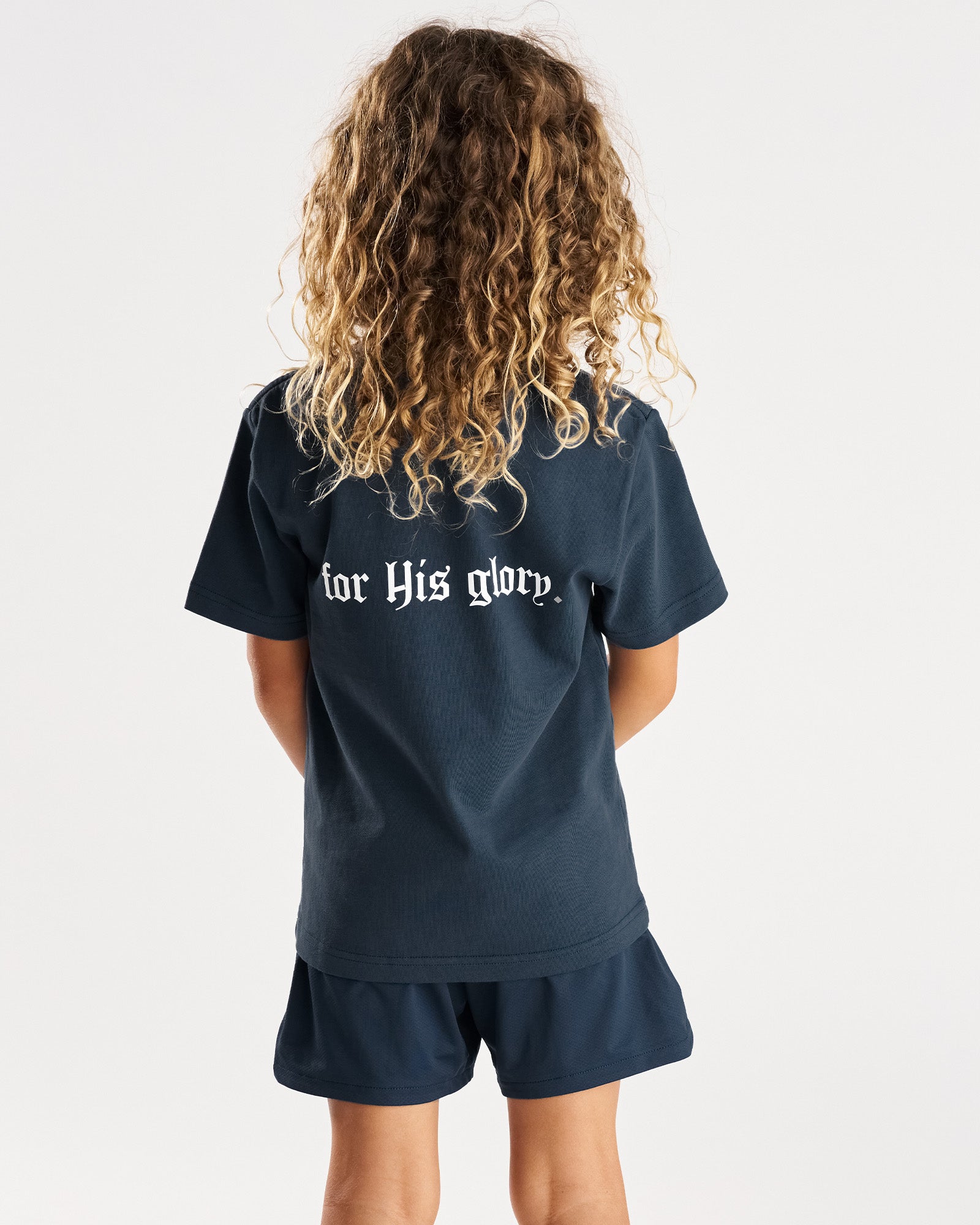 Youth Heavyweight Cotton Oversized Tee "FHG" - Midnight Navy