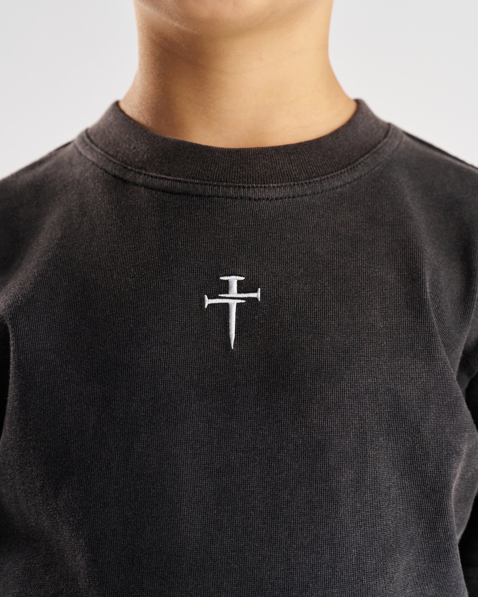 Youth Heavyweight Cotton Oversized Tee "FHG" - Acid Wash