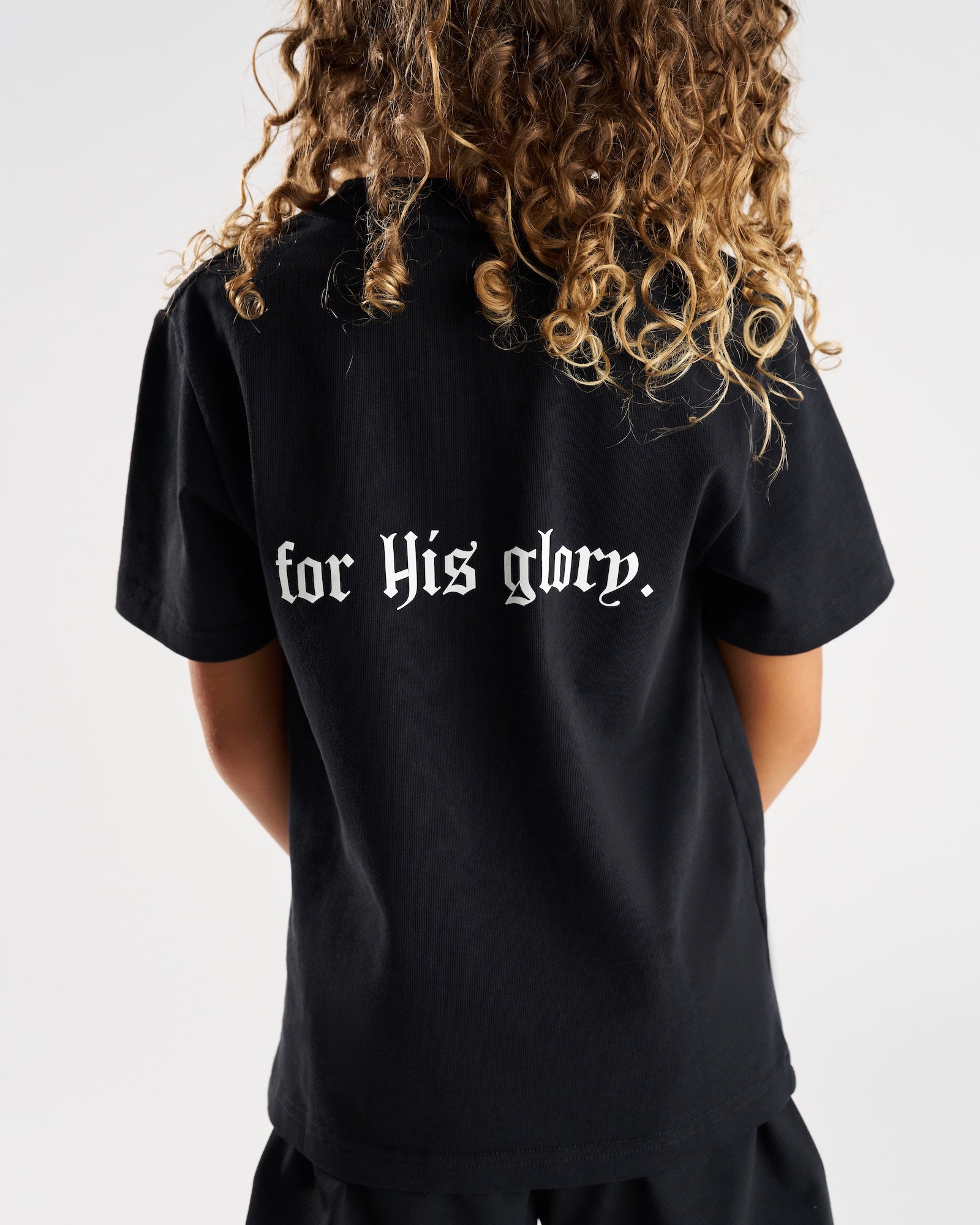 Youth Heavyweight Cotton Oversized Tee "FHG" - Black