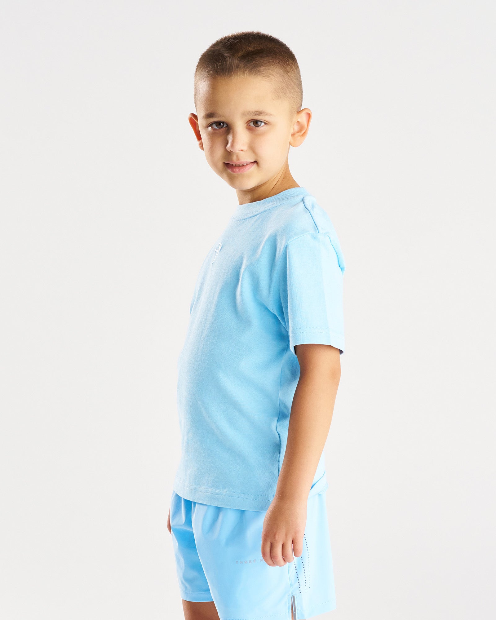 Youth Heavyweight Cotton Oversized Tee "FHG" - Sky Blue