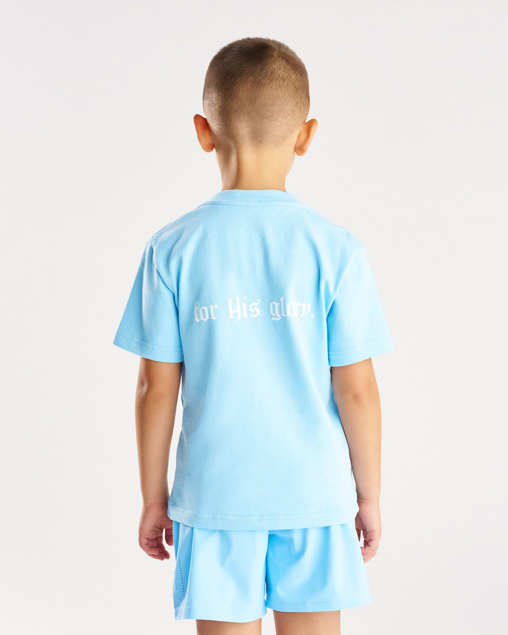 Youth Heavyweight Cotton Oversized Tee "FHG" - Sky Blue